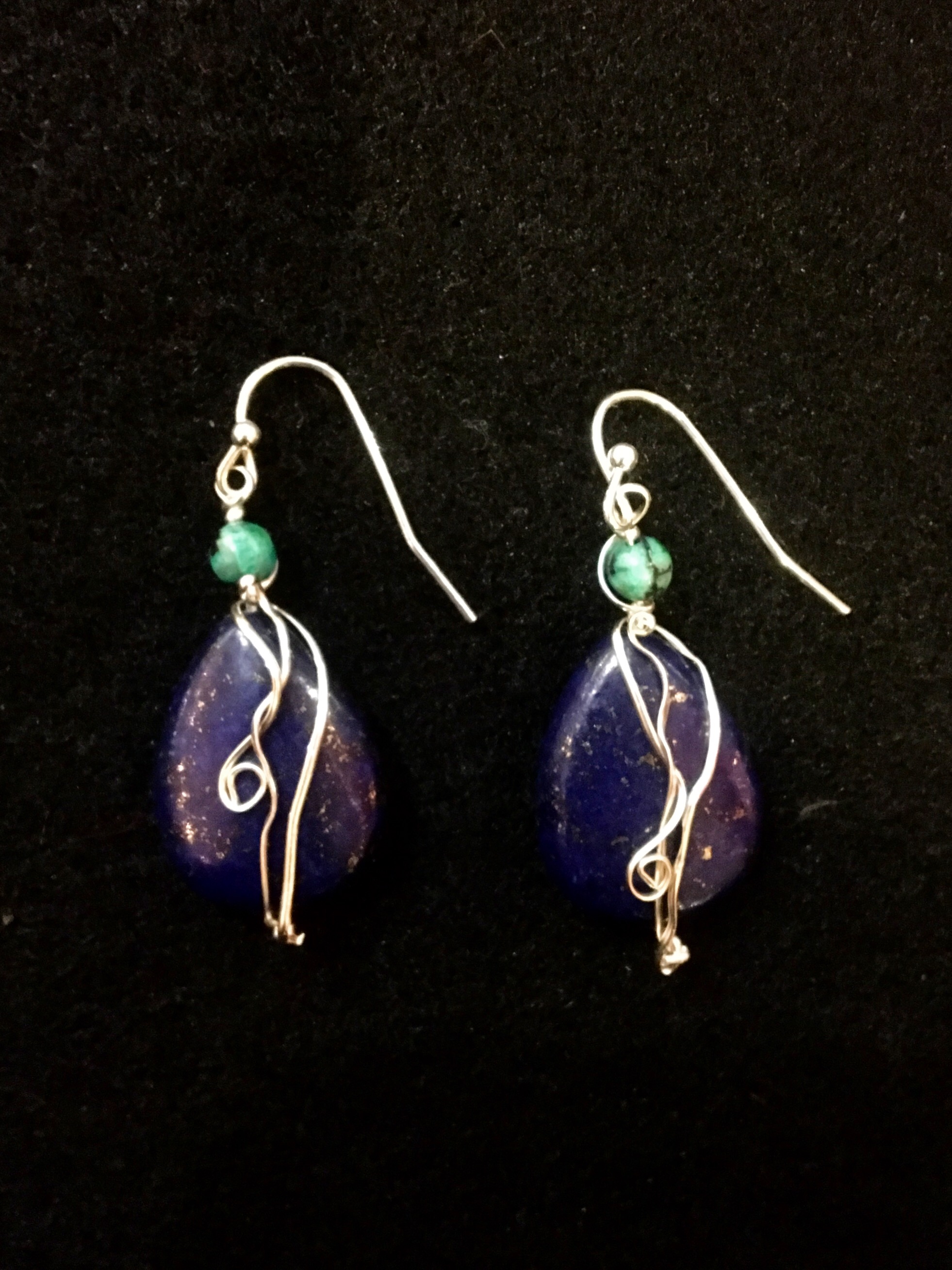 Qhresnna Quartz Earrings - Lapis Lazuli - Silver Plated
