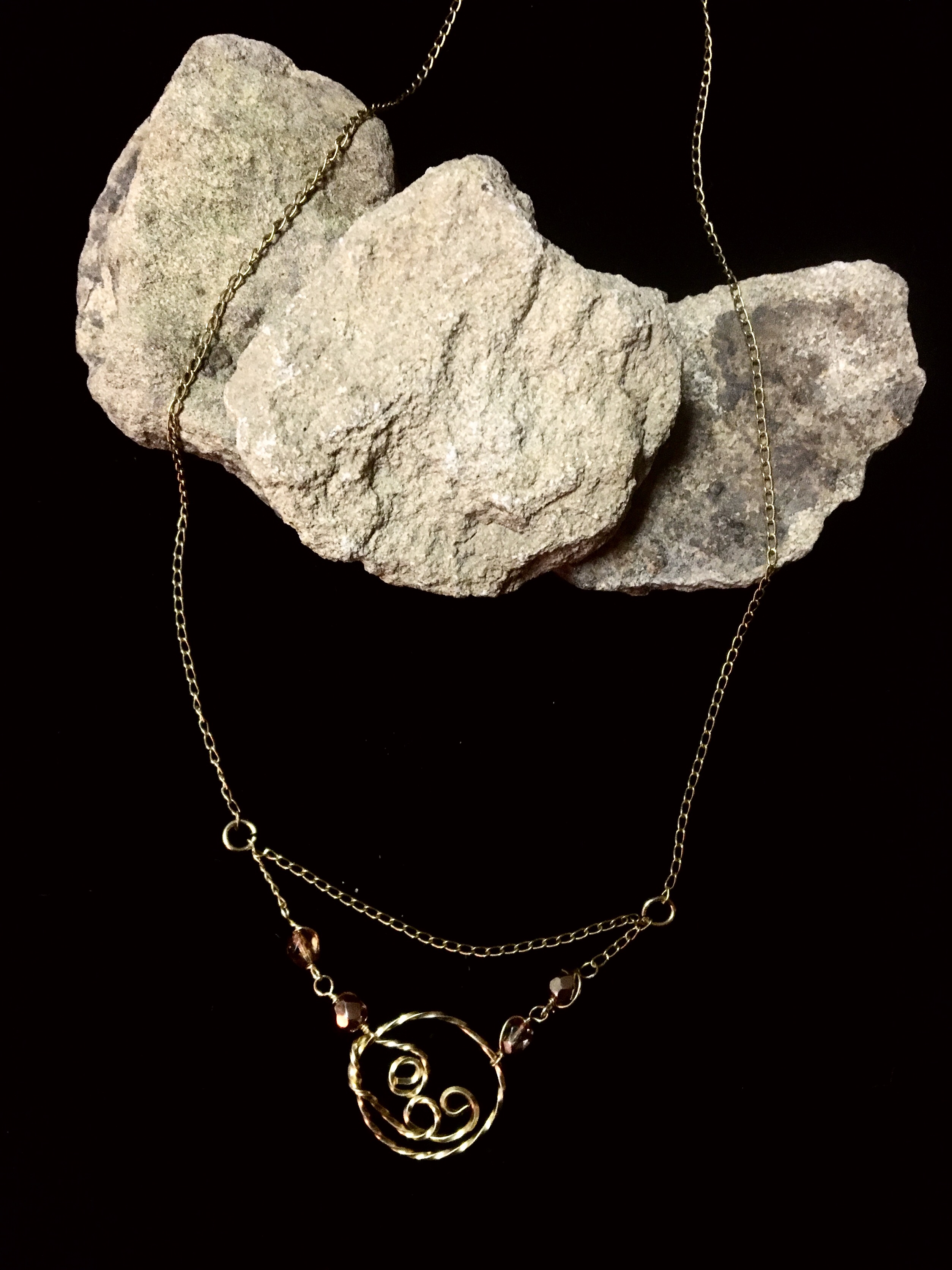 Candid Claire Necklace - Twisted Loop - silver plated gold color
