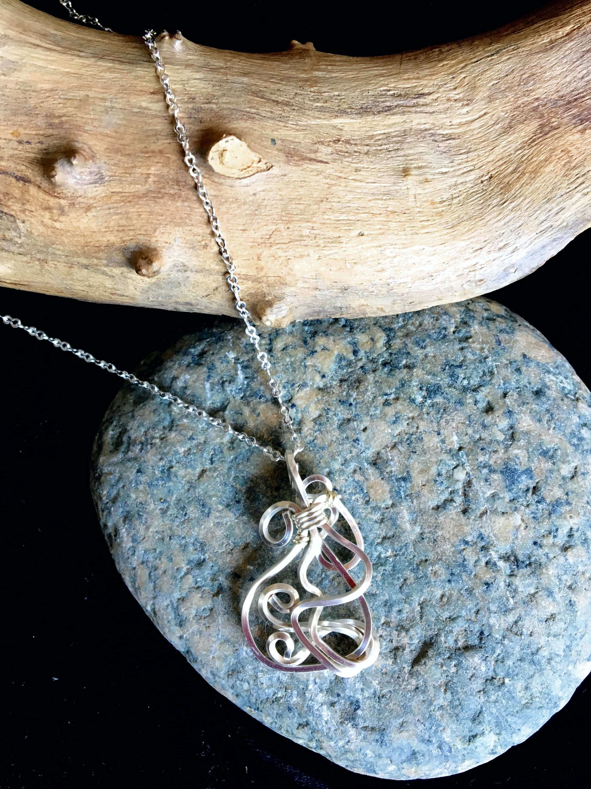 Candid Claire Necklace - Wavy - Silver Plated and Sterling