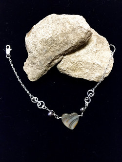 Candid Claire Bracelet - Irridescent Heart - Silver Plated
