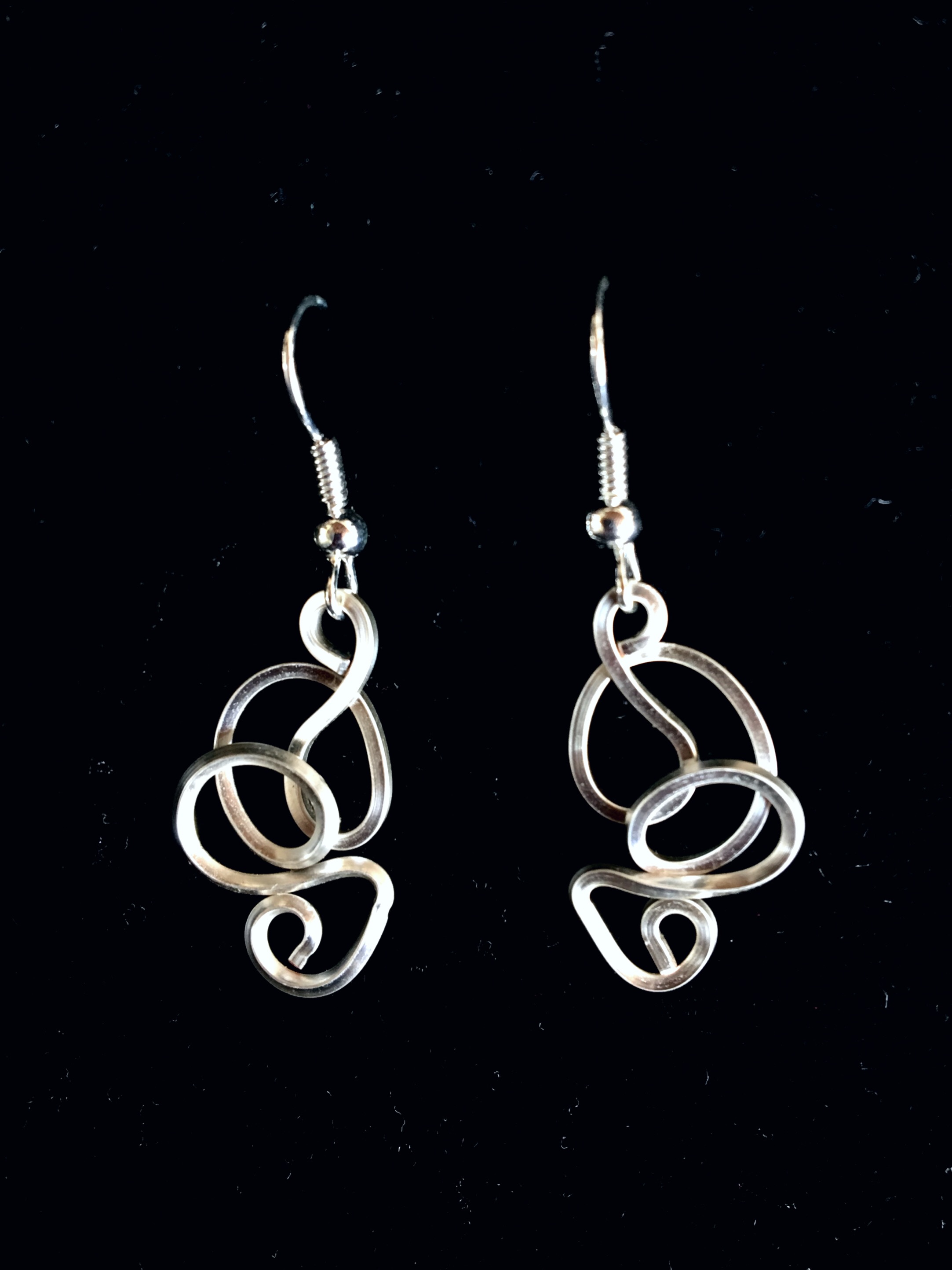 Candid Claire Earrings - Wavy - Silver Plated and Sterling hooks