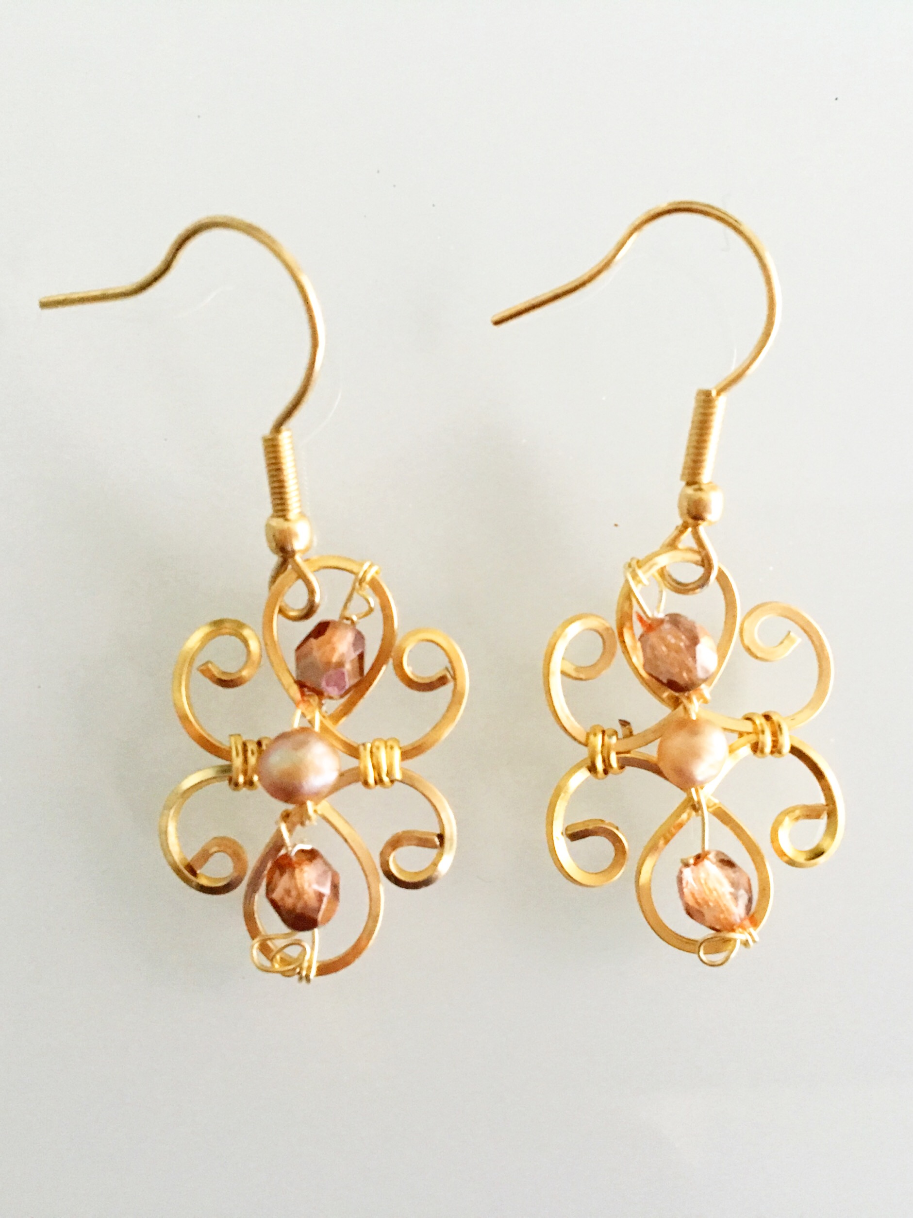Dainty Deva Earrings - Pearls - Silver Plated Gold Color and Goldfileld hook