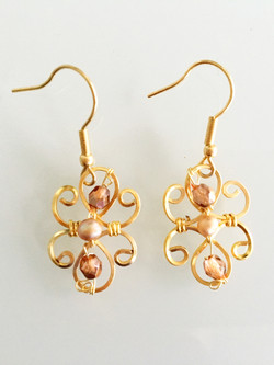 Dainty Deva Earrings - Pearls - Silver Plated Gold Color and Goldfileld hook