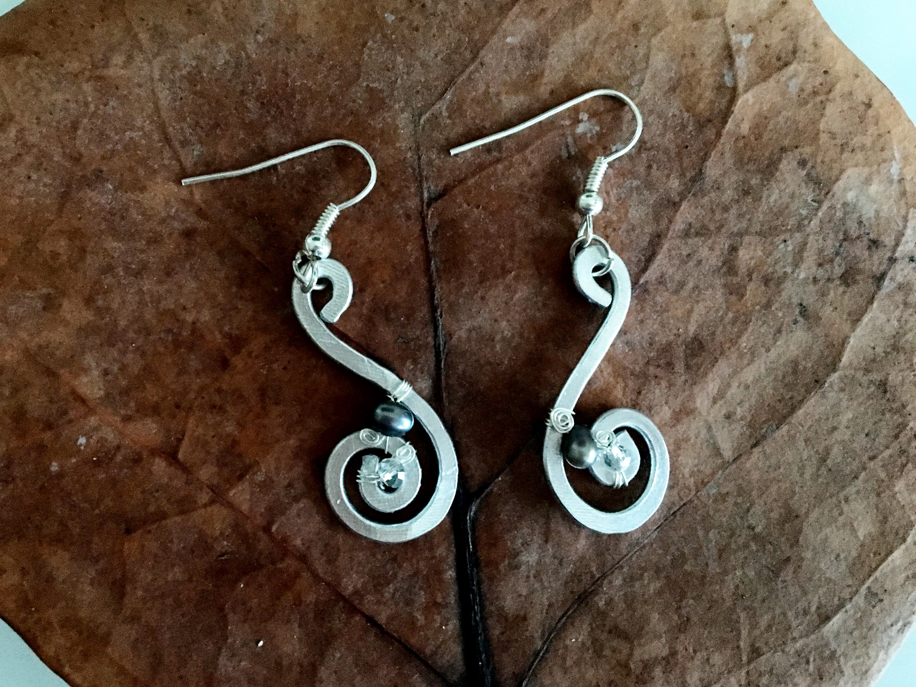 Ethereal Esther Earrings - Swirl and Pearl