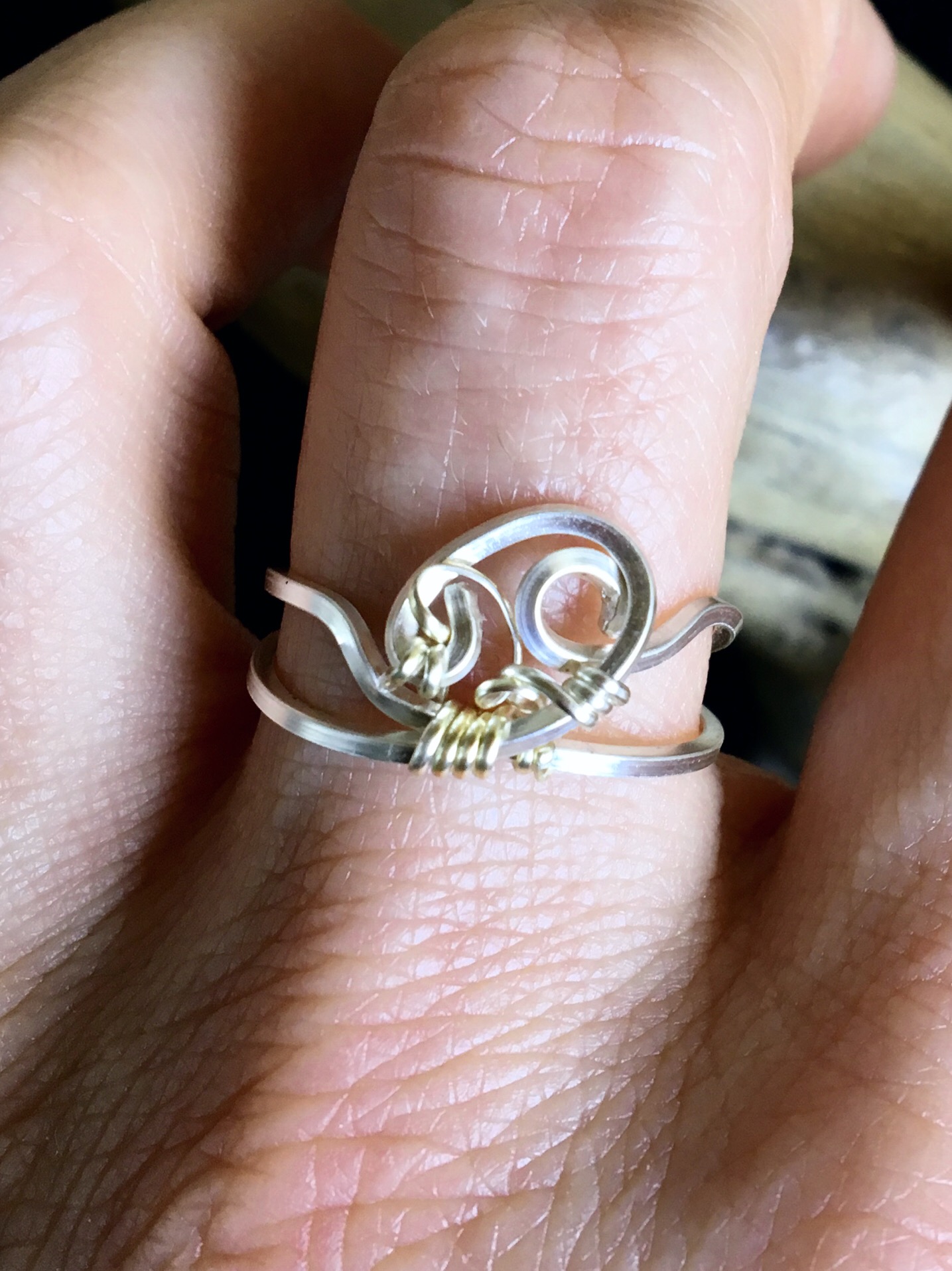 Candid Claire Ring - Wavy on finger - Silver Plated
