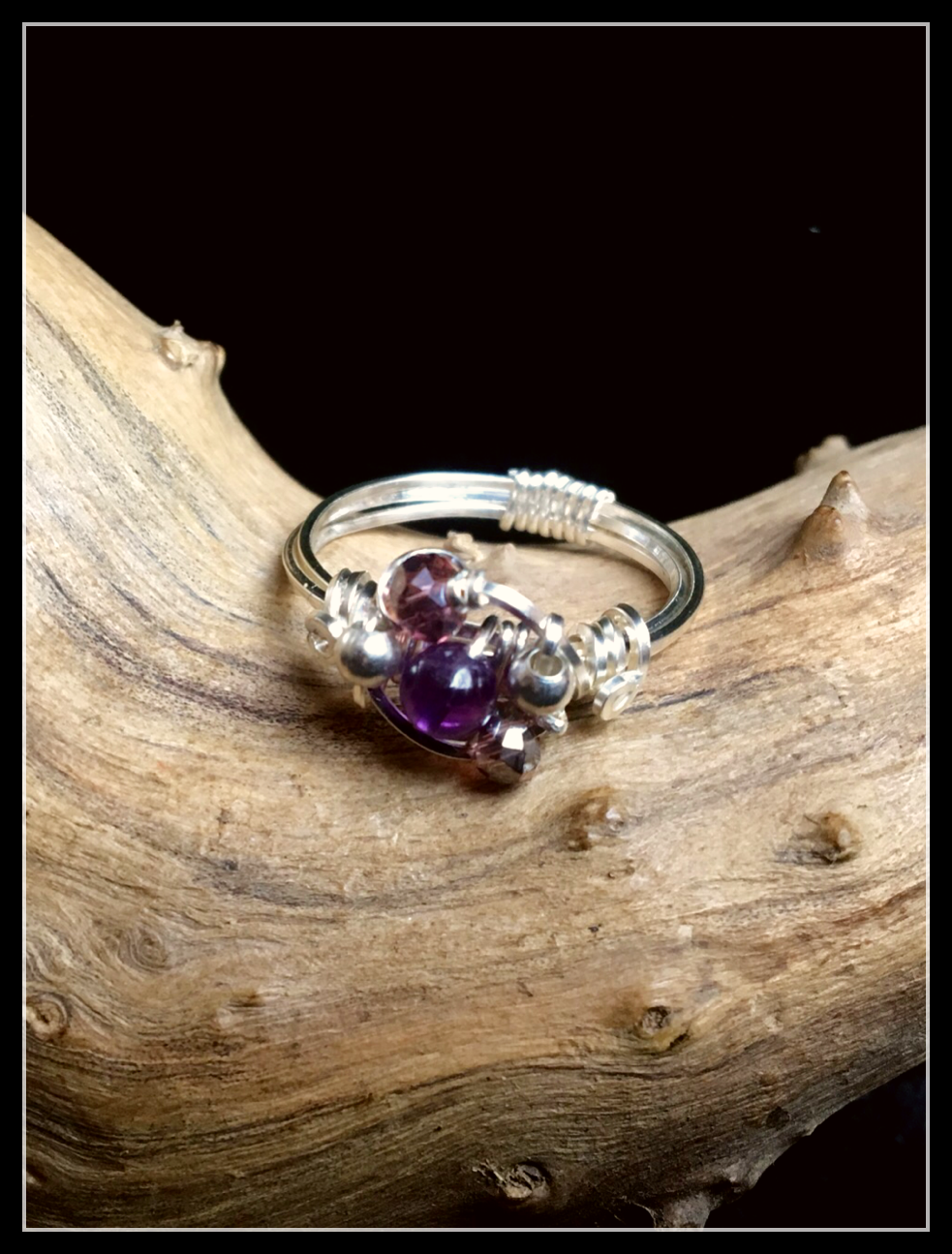 Dainty Deva Ring - - Pink Swarovsky -Silver Plated Rose gold Color