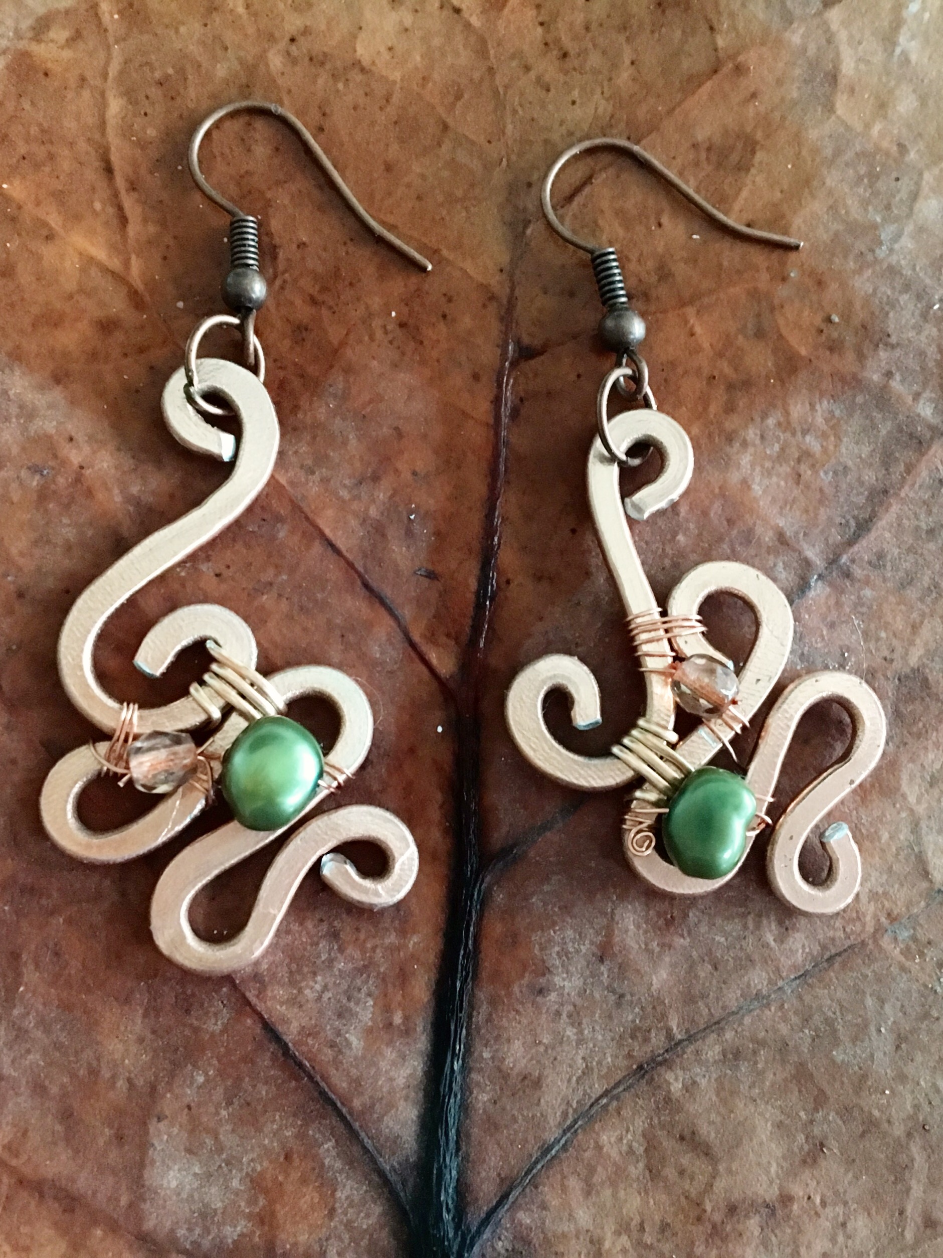 Ethereal Esther Earrings - Aluminum Copper - Pearls