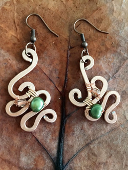 Ethereal Esther Earrings - Aluminum Copper - Pearls