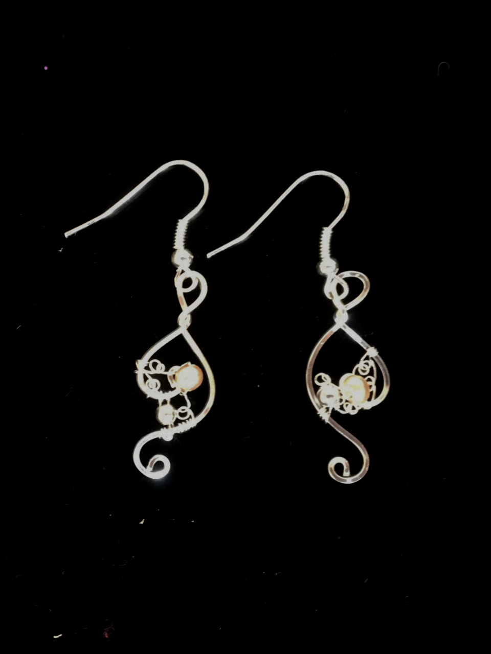 Dainty Deva Earrings - Pearls and Black Swarovsky