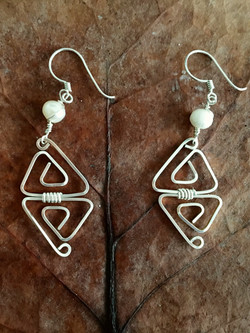 Candid Claire Earrings - Double Triangle - Silver Plated