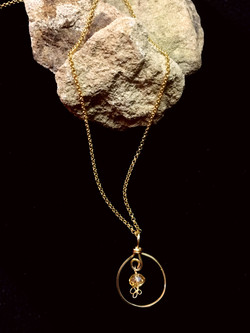 Candid Claire Necklace - loop silver plated gold color - goldfilled chain