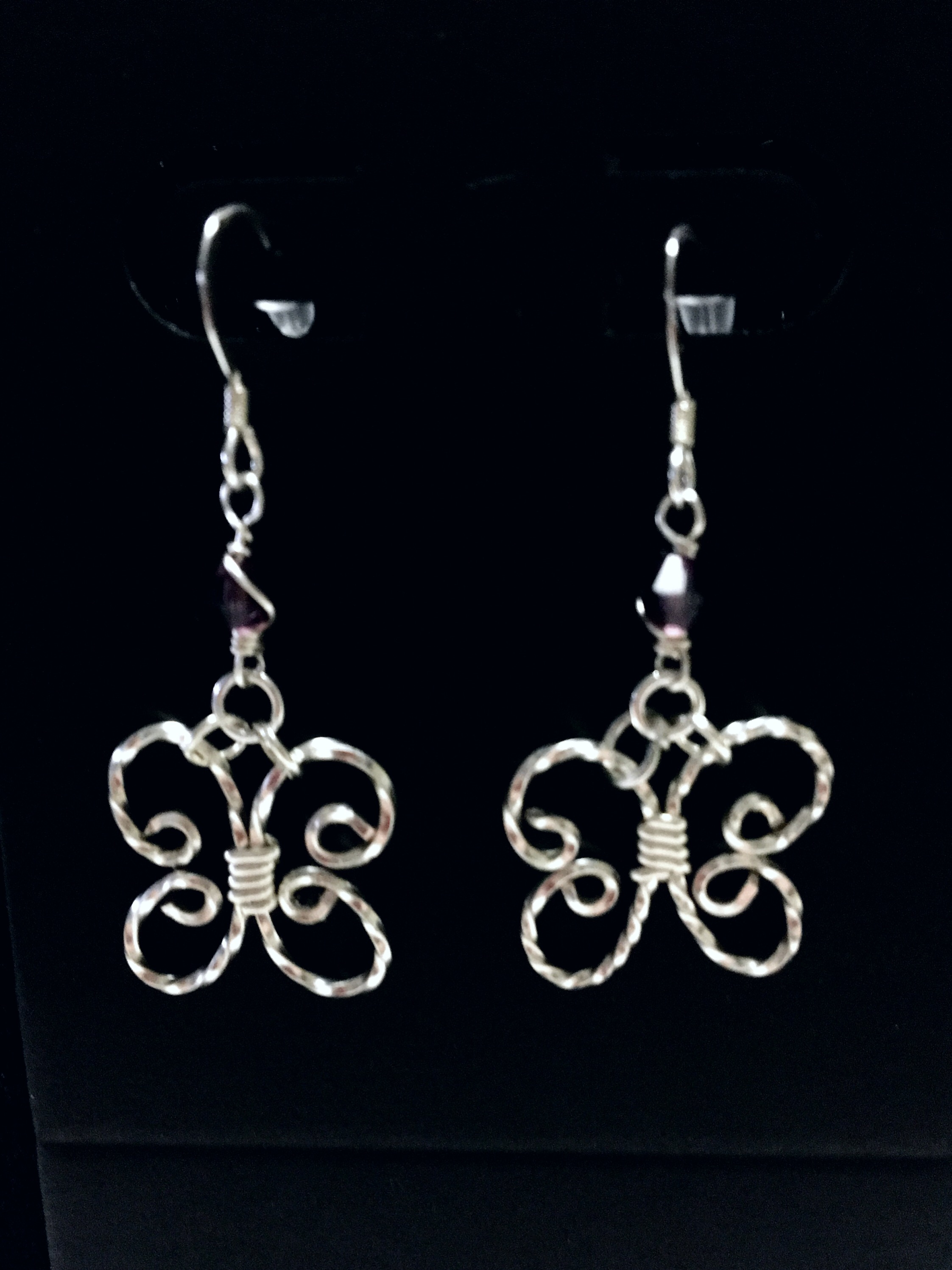 Candid Claire Earrings - Butterfly - Silver Plated and Sterling
