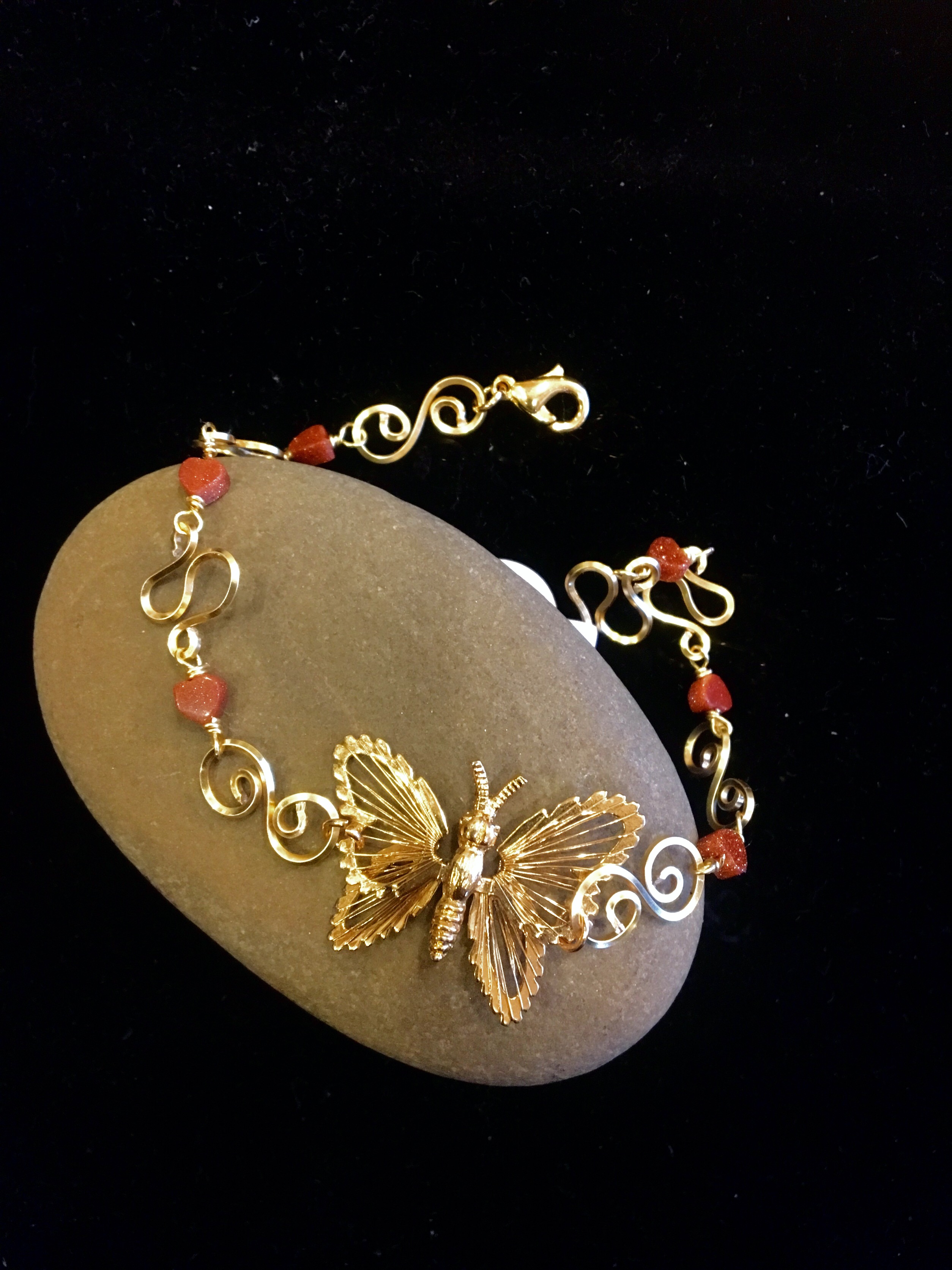 Dainty Deva Bracelet - Goldfileld Butterflies - Silver Plated Gold Color