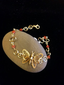 Dainty Deva Bracelet - Goldfileld Butterflies - Silver Plated Gold Color