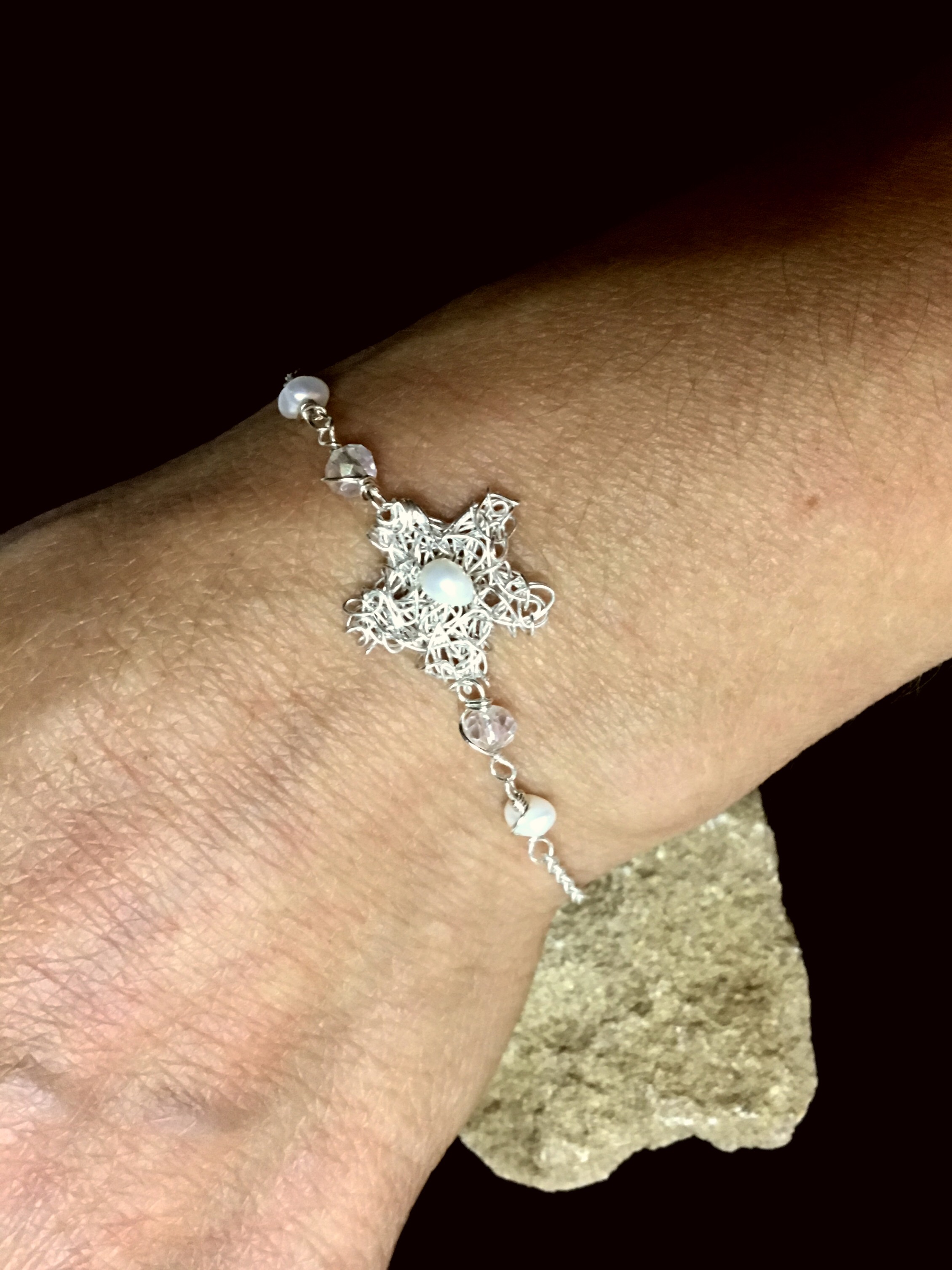 Candid Claire Bracelet - Tangled Flower - Silver Plated