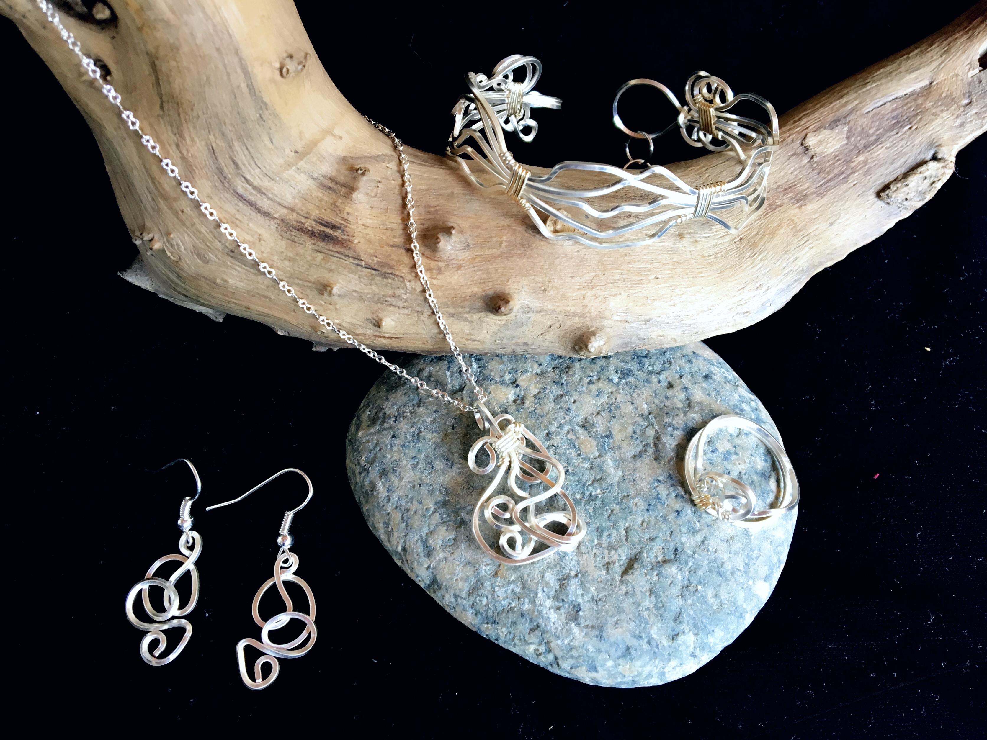 Candid Claire Set - Wavy 2 - Silver Plated
