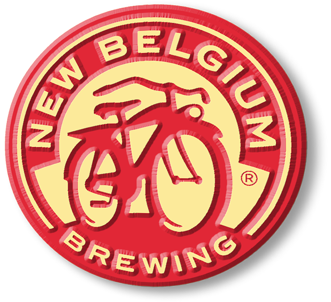 New Belgium Brewing logo with a bicycle and the registered trademark symbol
