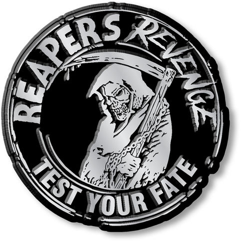Reapers Revenge logo with a Grim Reaper holding a scythe and the text 'Test Your Fate'