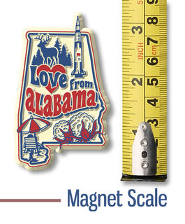 VintageLove 'Love From Massachusetts' State Map Refrigerator Magnet - 4 Sq In, Rubber, Made In USA