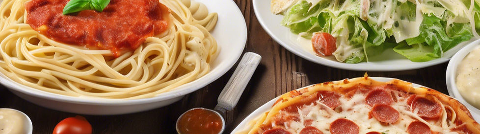 display of italian spaguetti, fetuccinni