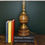 Thumbnail: A unique table lamp with turned wooden body and brass accents