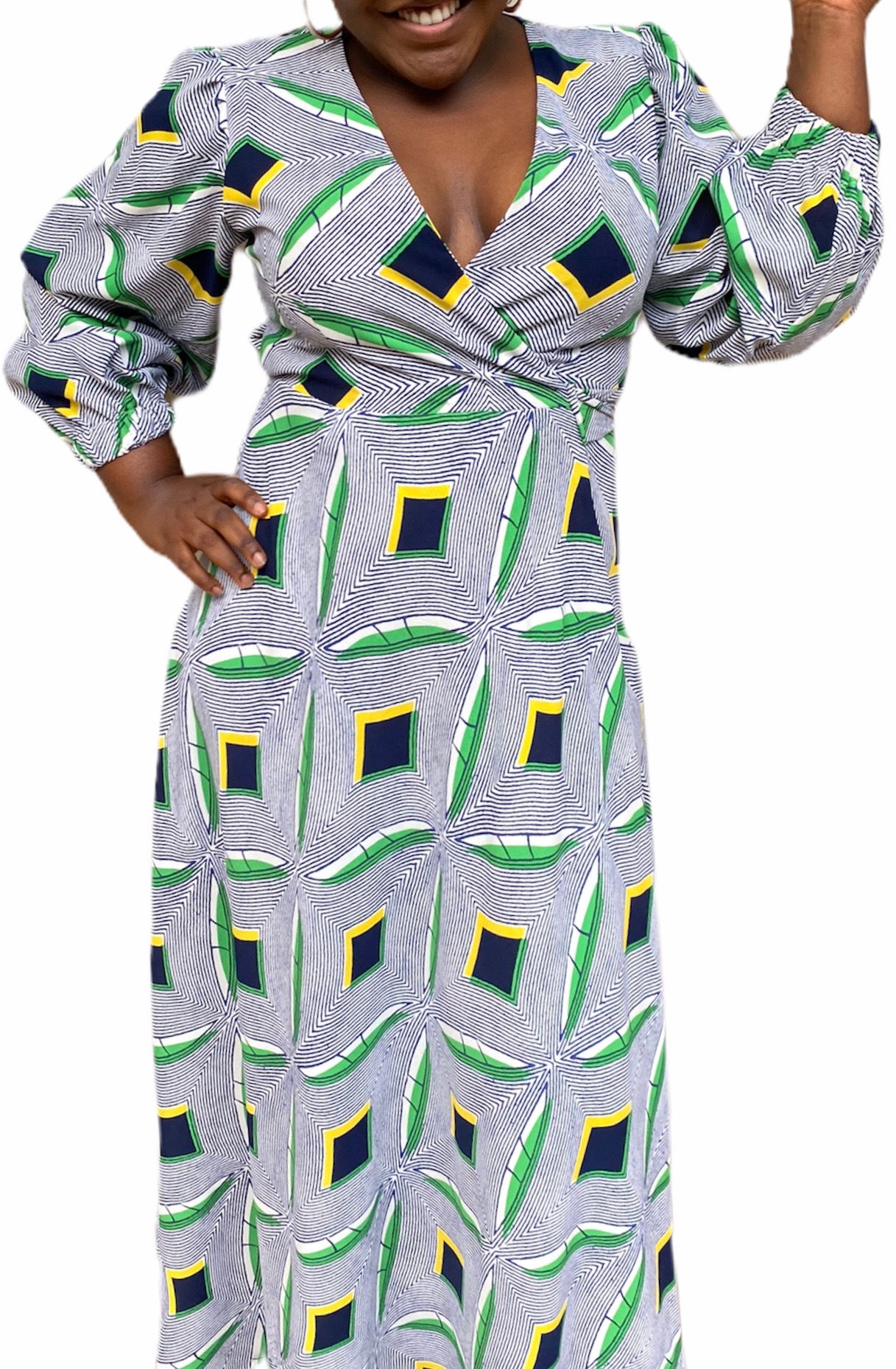 Crepe Cotton Wrap Dress