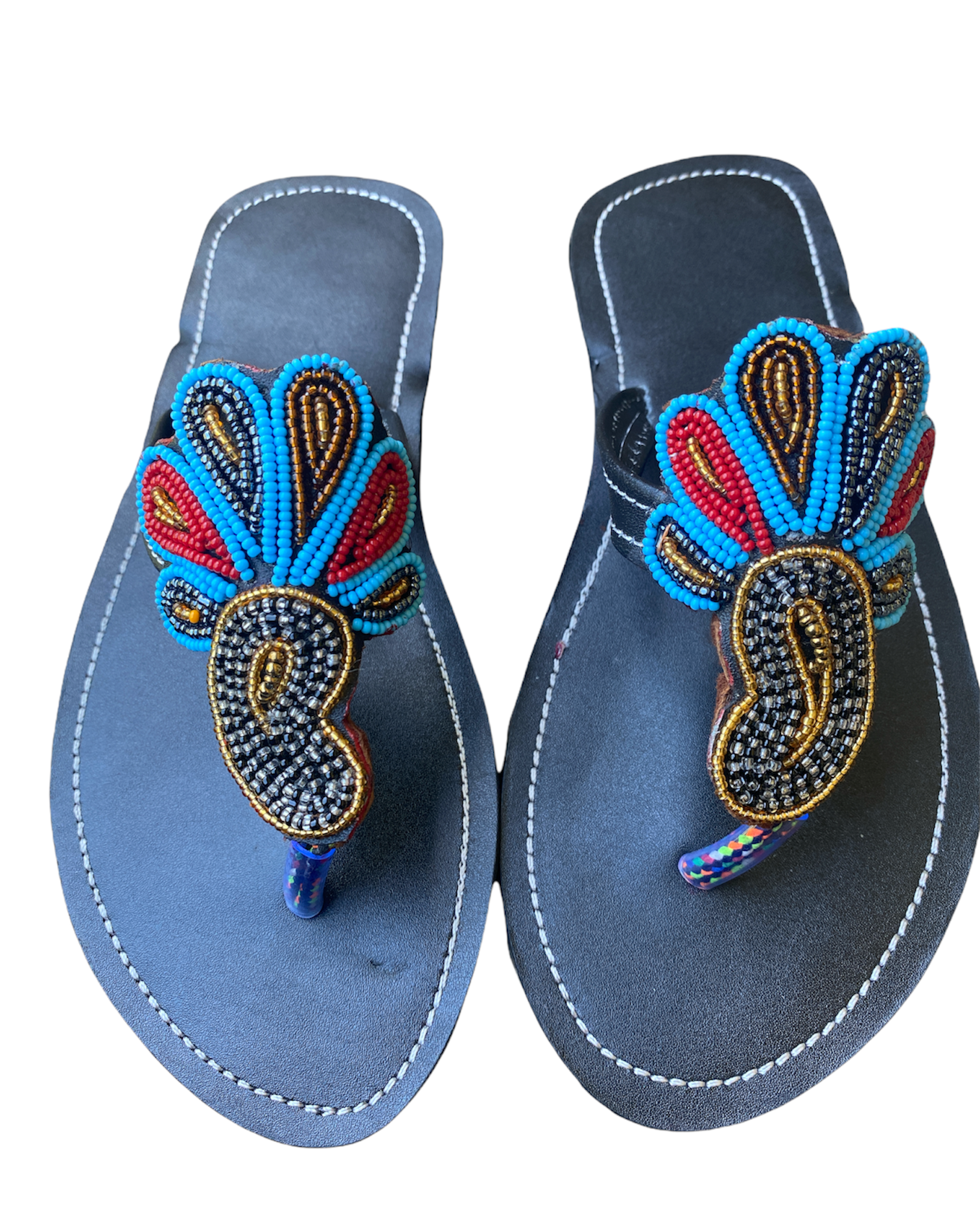 Handcrafted Beaded Leather Sandals
