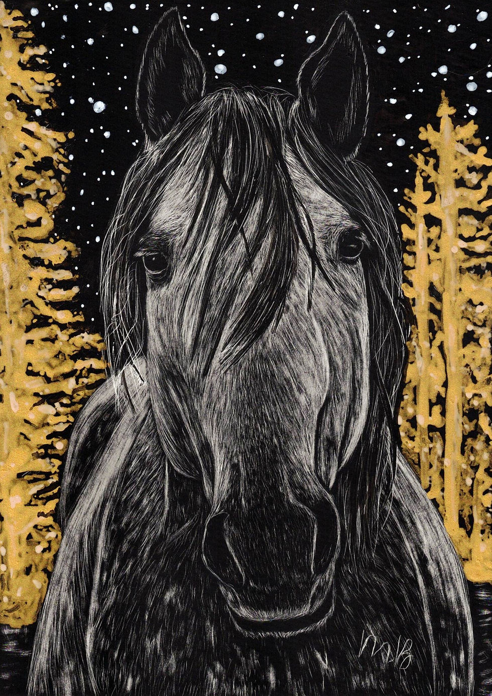 Miniature : Oeuvre originale Aurora : cheval