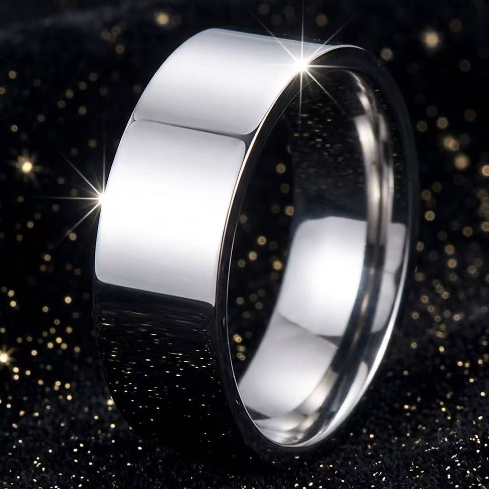 Thumbnail: Stainless Steel Diamond Inlay Ring