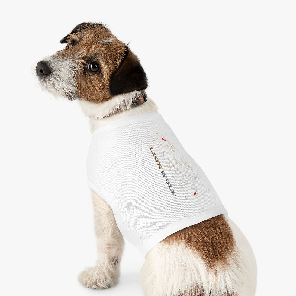 Thumbnail: Lion Wolf Pet Tank Top — Dual Howl Graphic Dog Shirt