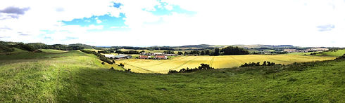 A panoramic picture from the hills overlooking the family farm at Clentrie, Auchtertool just outside of Kirkcaldy