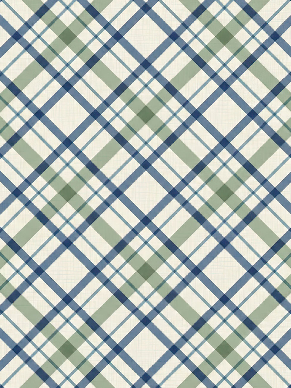 Green and blue plaid pattern – classic wrapping paper design