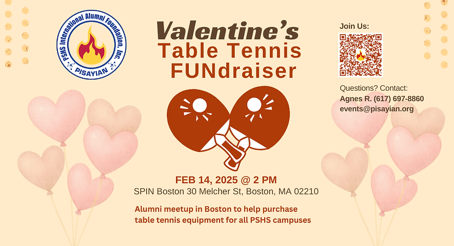 Valentines Ping Pong Fundraiser Poster (