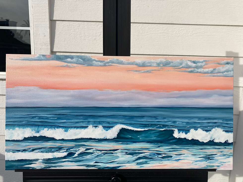 Thumbnail: Ocean Pastels original oil painting on canvas 