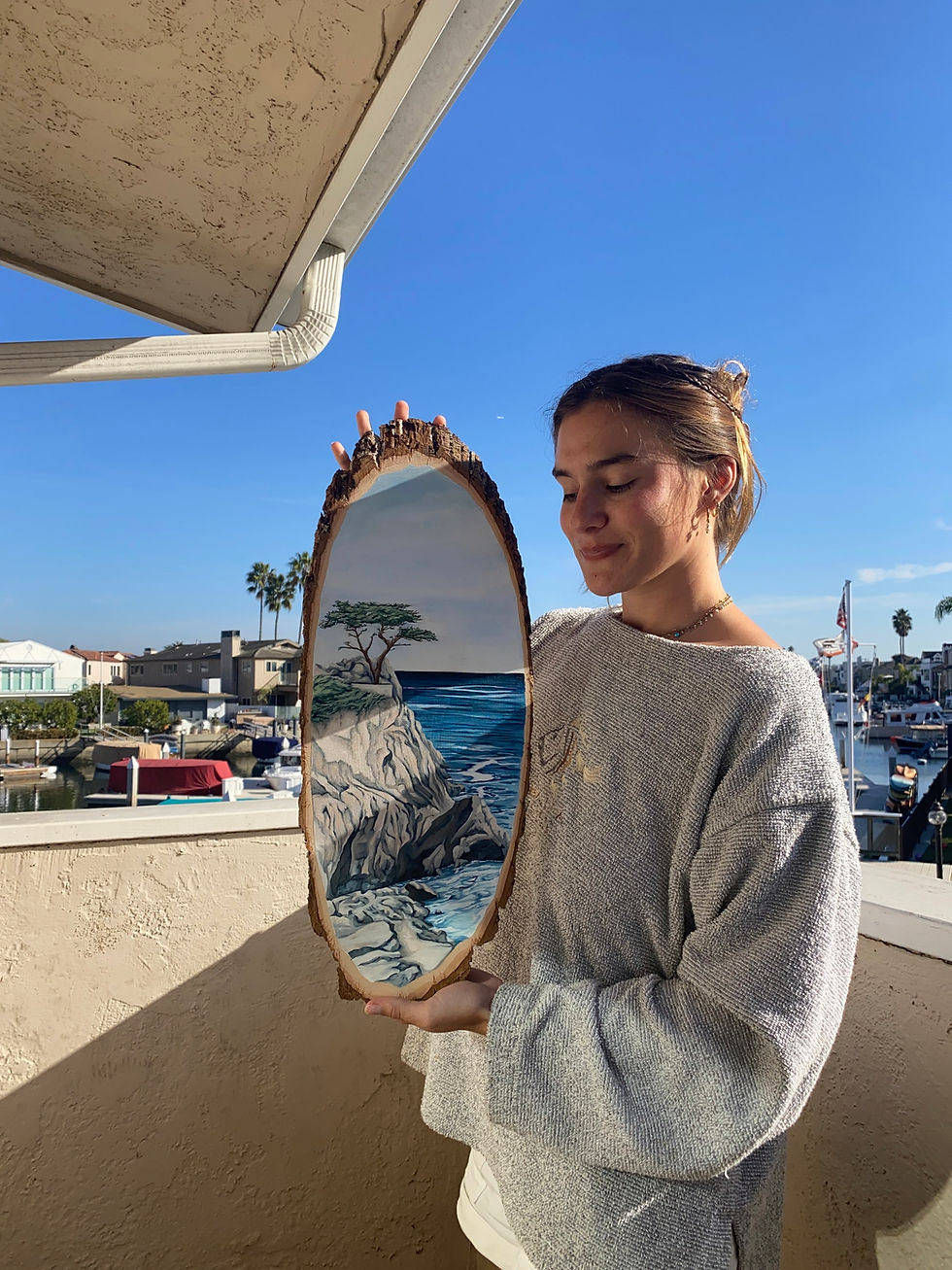 Thumbnail: Lone Cypress oil painting on wood 