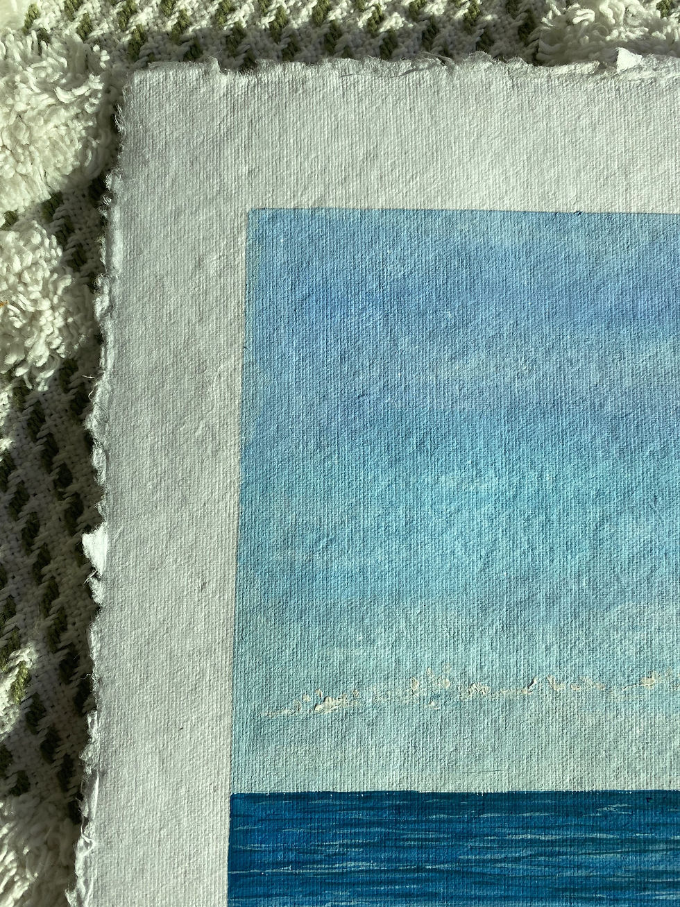 Thumbnail: ONE WAVE- gouache on deckled edge paper 
