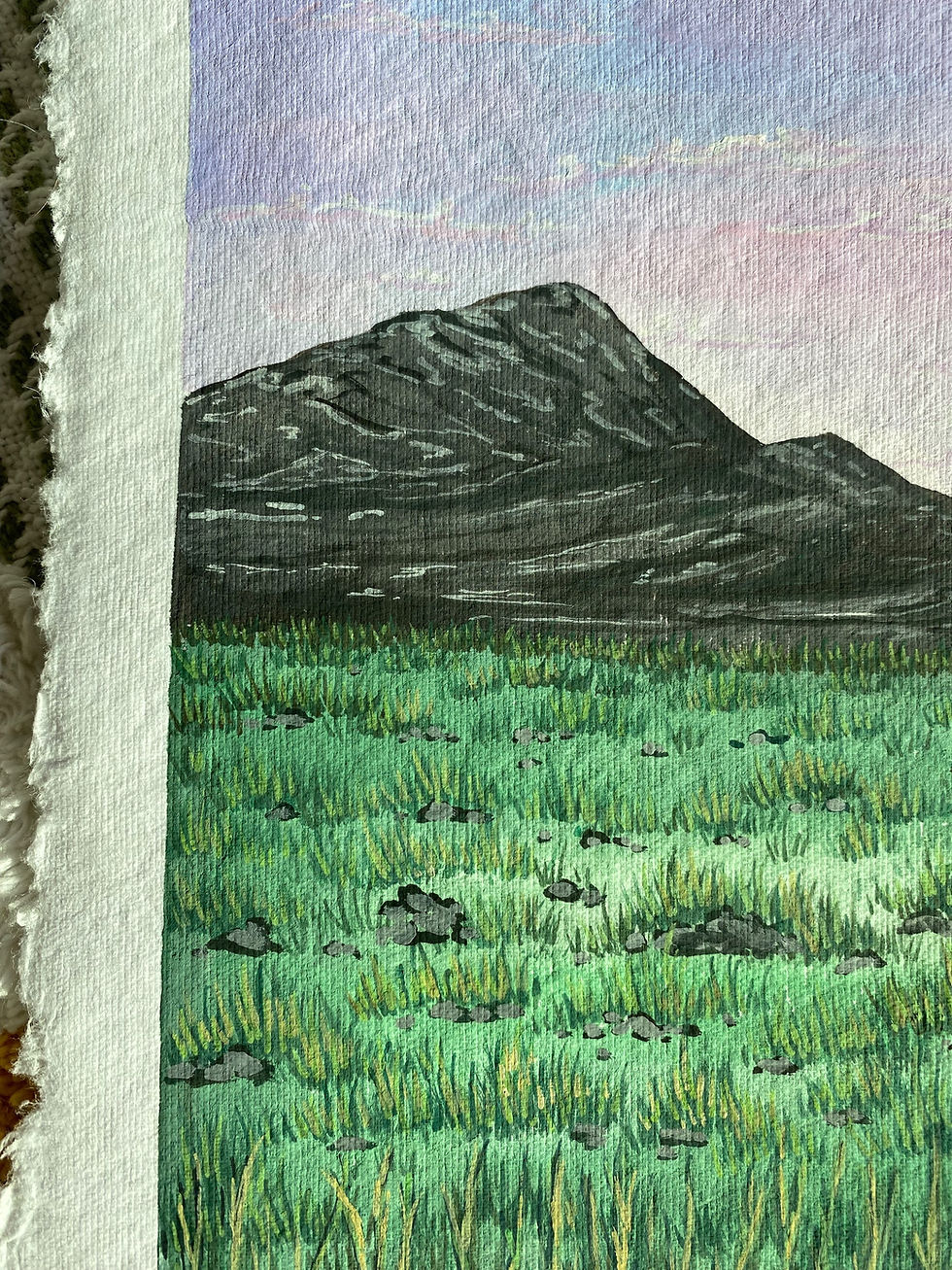 Thumbnail: TREE SUNRISE- gouache on deckled edge paper 