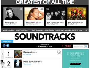 Halo 5 OST is at #2 on Billboard Soundtrack Chart!