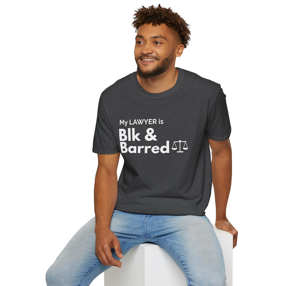 Thumbnail: My Lawyer is Blk&Barred Unisex Softstyle T Shirt 