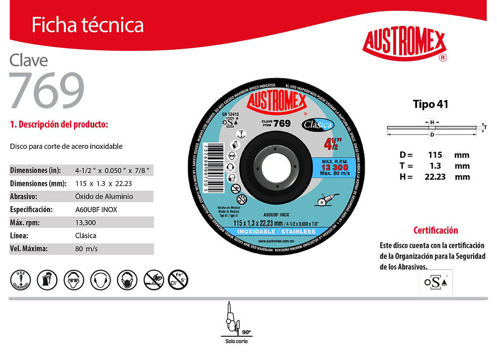 Miniatura: Disco de corte Súper Preciso para Acero inoxidable