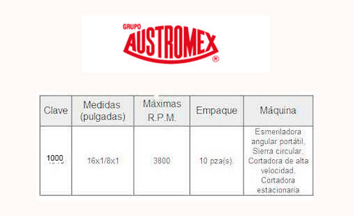 Disco de 16" para Corte Metal 1000