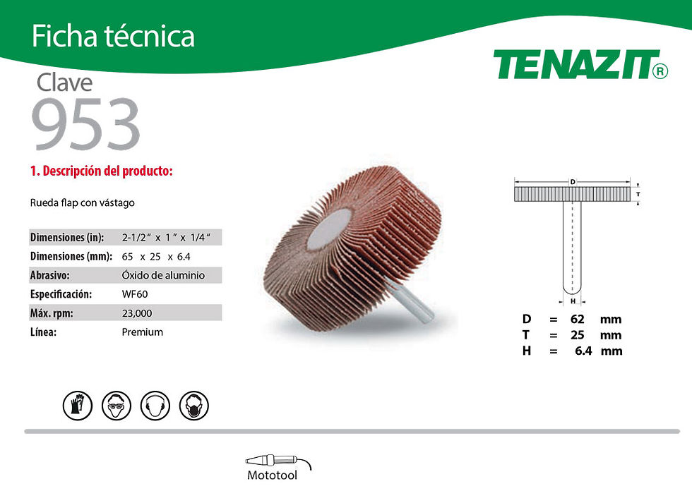 Miniatura: Rueda Flap con vástago Tenazit premium para Varios Metales