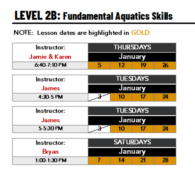 LEVEL 2B: Fundamental Aquatics Skills | Capital City Health