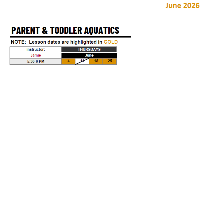 PARENT & TODDLER AQUATICS