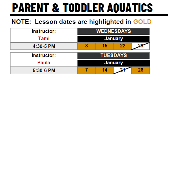 PARENT & TODDLER AQUATICS