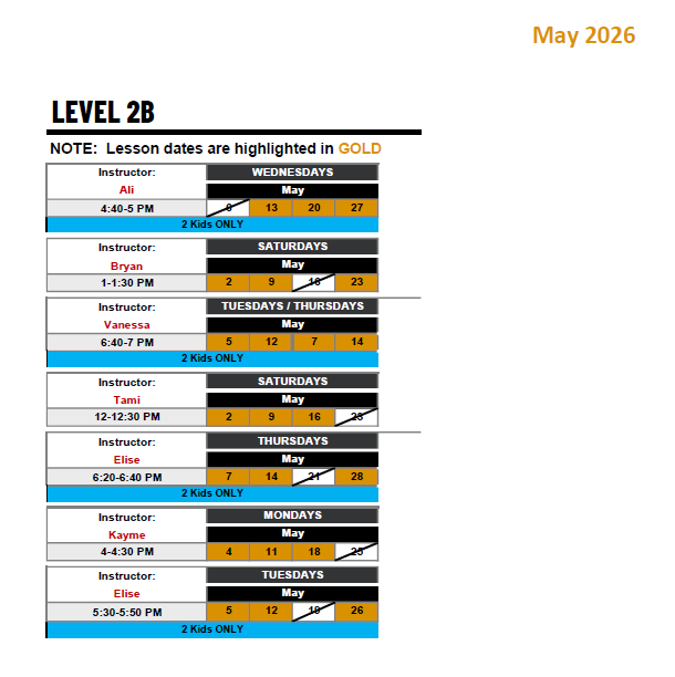 LEVEL 2B: Fundamental Aquatics Skills