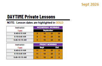 DAYTIME Private Lessons