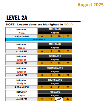 LEVEL 2A: Fundamental Aquatics Skills