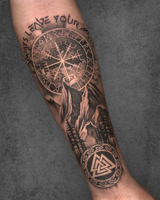 viking and celtic knot tattoo