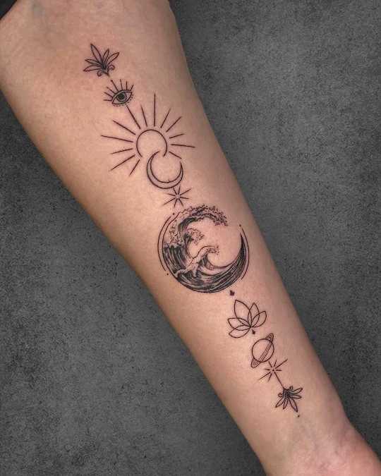 planets minimal tattoos